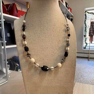 Black and White Beaded Necklace